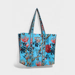 Azure Flower Tote Bag - Rumvama