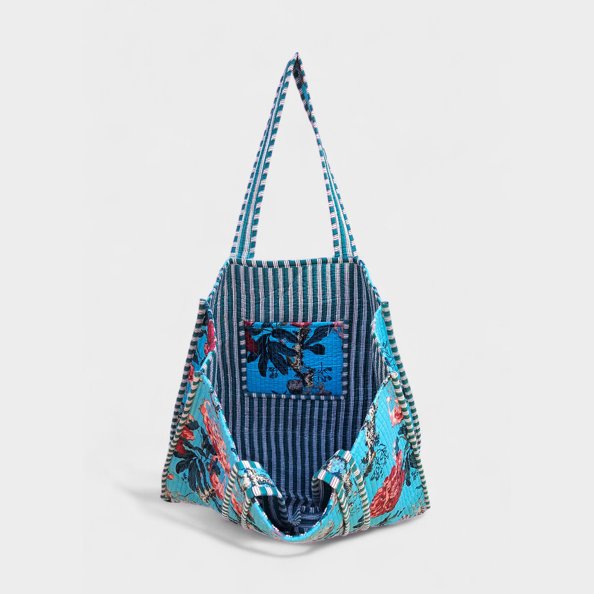 Azure Flower Tote Bag - Rumvama