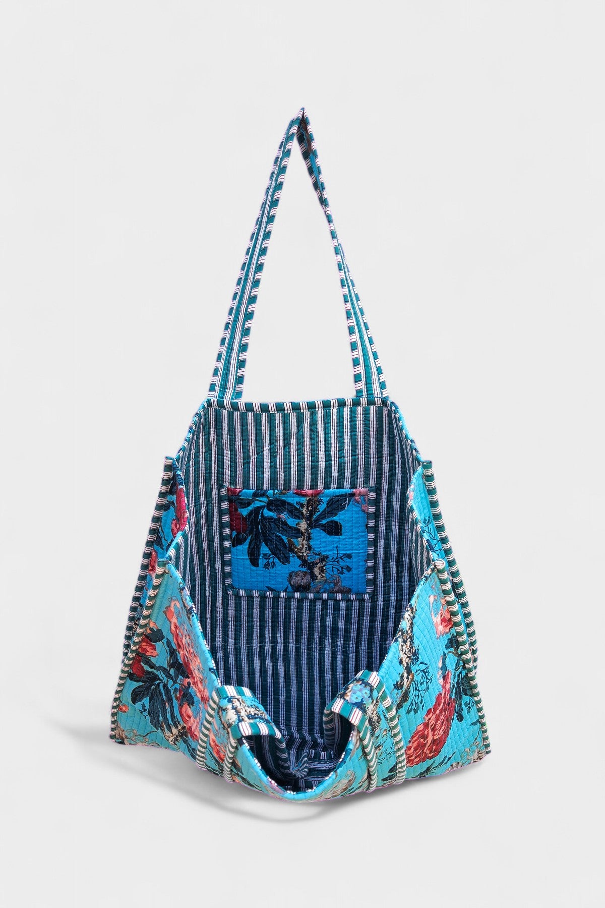 Azure Flower Tote Bag - Rumvama