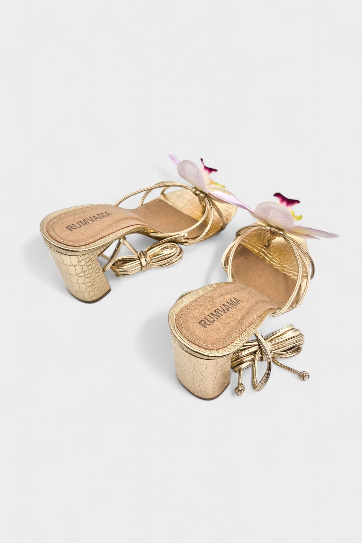 Lavender Orchid Gold Heels - Rumvama