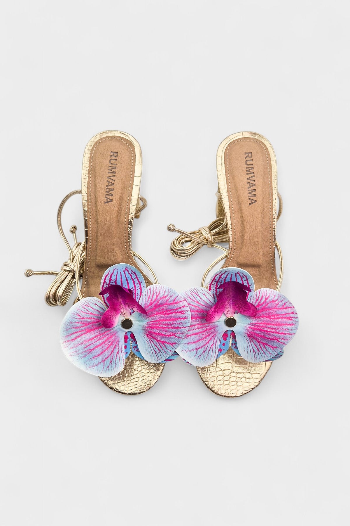Raspberry Orchid Gold Heels - Rumvama