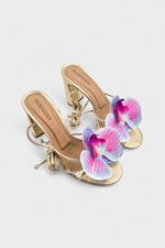 Raspberry Orchid Gold Heels - Rumvama