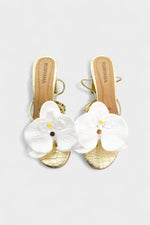 White Orchid Gold Heels - Rumvama