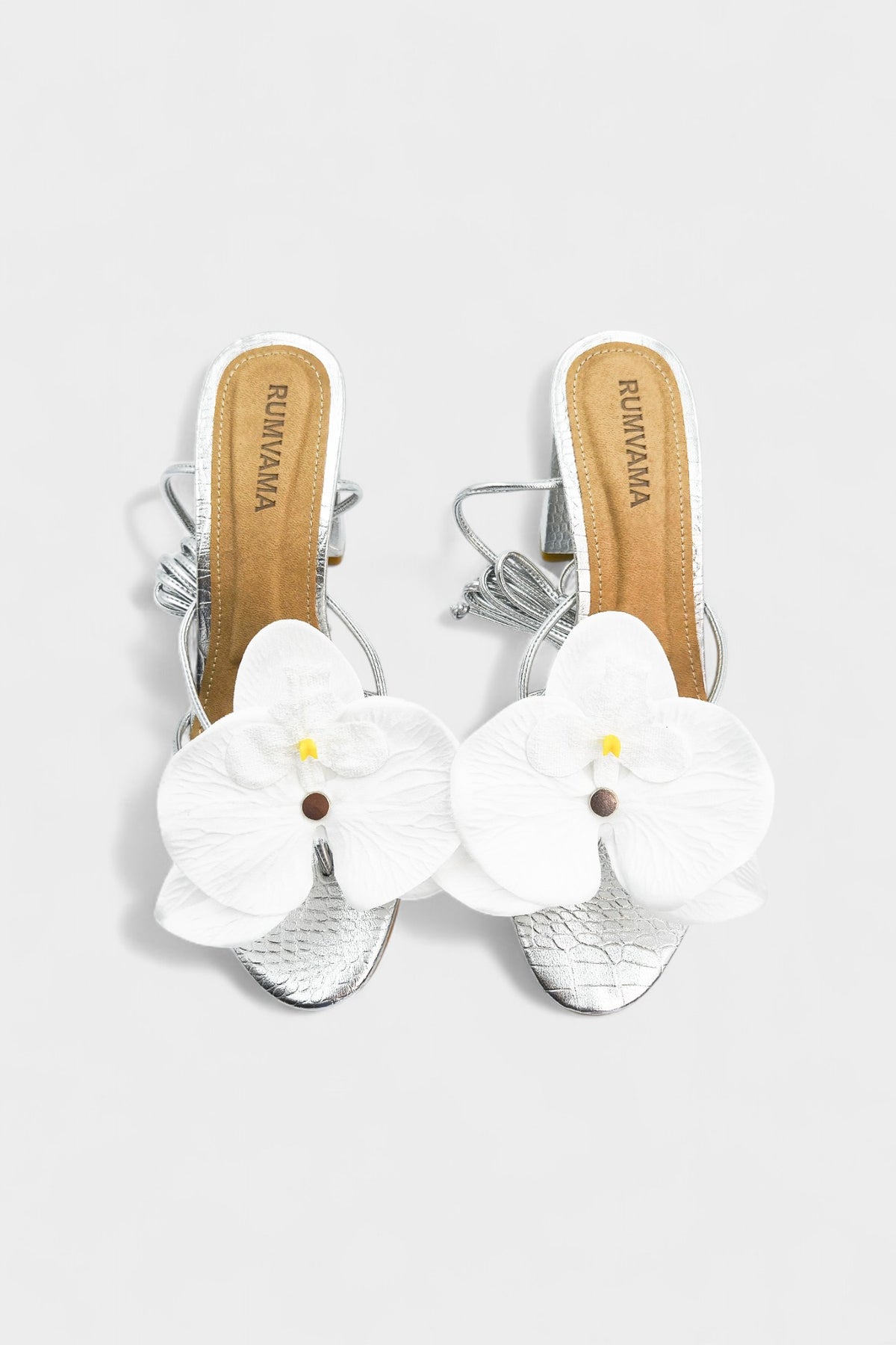 White Orchid Silver Heels - Rumvama