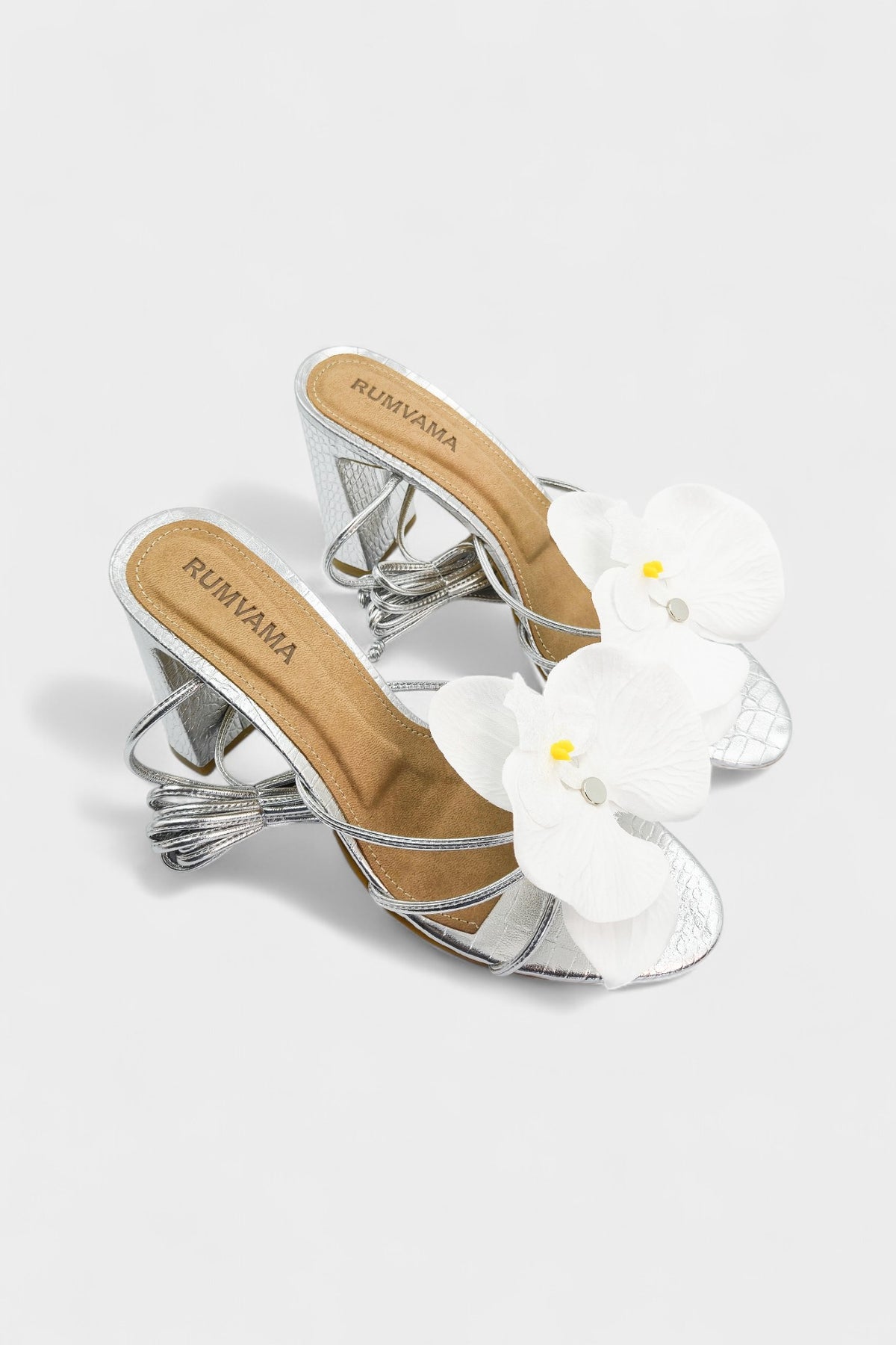 White Orchid Silver Heels - Rumvama