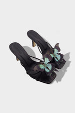 Aqua Butterfly Black Heels - Rumvama