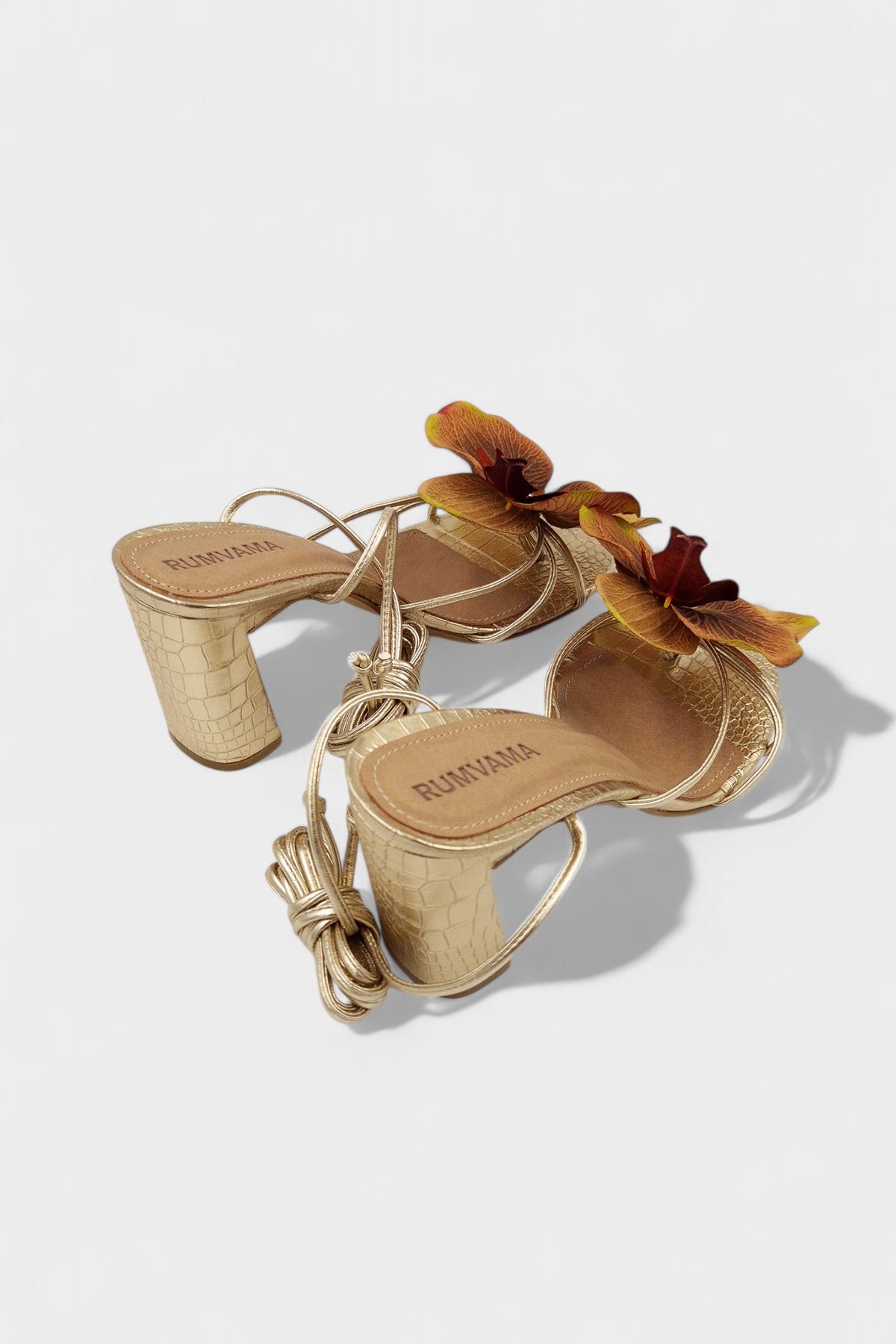 Caramel Orchid Gold Heels - Rumvama