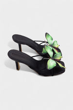 Emerald Butterfly Black Heels - Rumvama