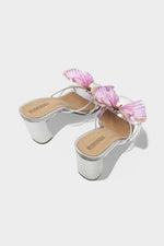 Lilac Butterfly Silver Heels - Rumvama