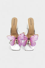 Lilac Butterfly Silver Heels - Rumvama