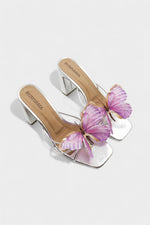 Lilac Butterfly Silver Heels - Rumvama