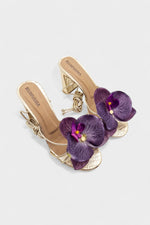 Purple Orchid Gold Heels - Rumvama