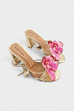 Sangria Orchid Gold Heels - Rumvama