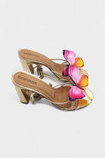 Sunset Butterfly Gold Heels - Rumvama